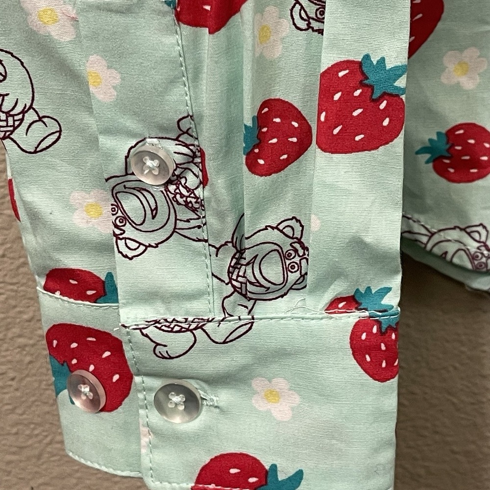 Disney Parks Pixar Toy Story‎ Button Up Shirt Lotso Bear Men's Sz S EUC - Picture 3 of 7